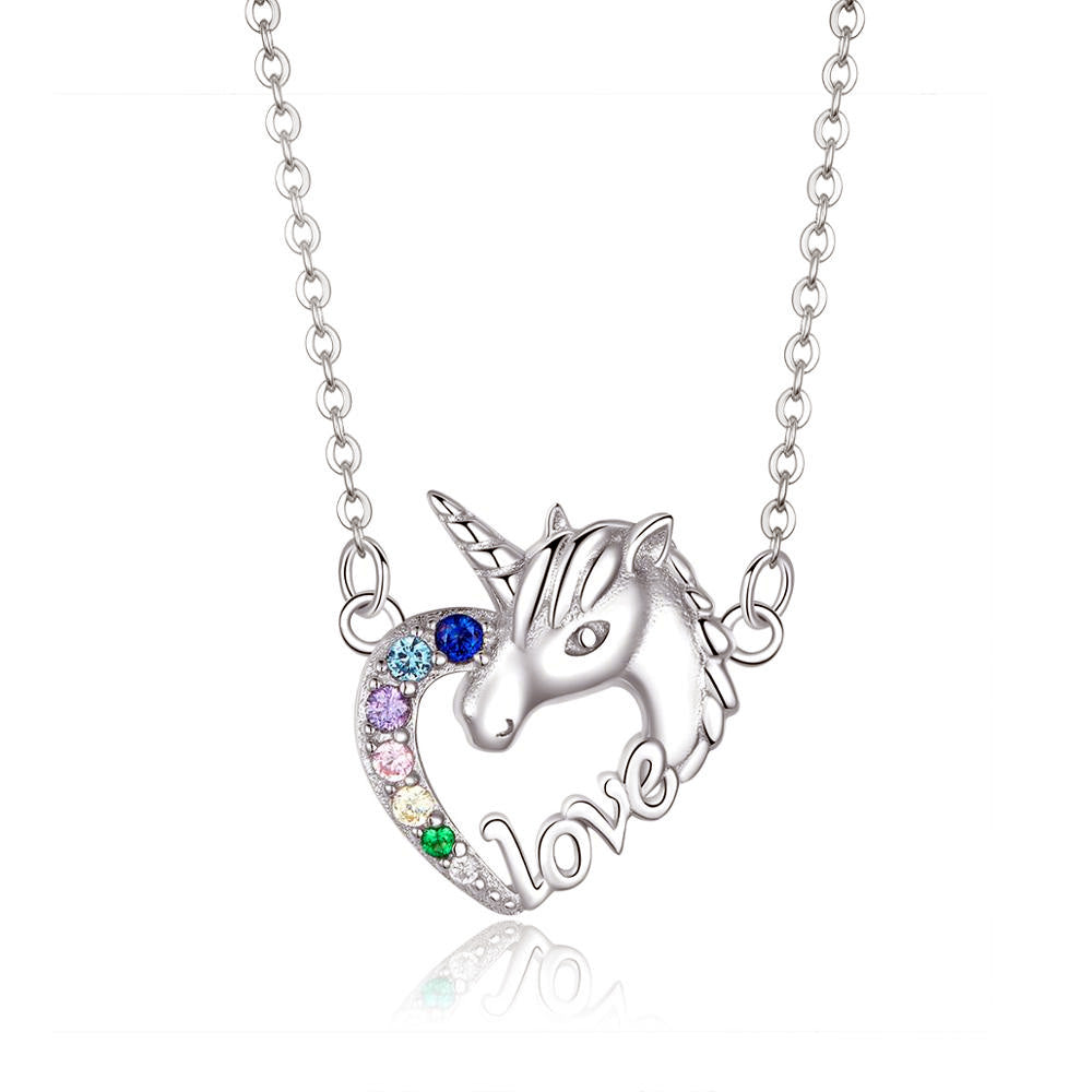 Sterling Silver Lucky Unicorn Earrings + Necklace