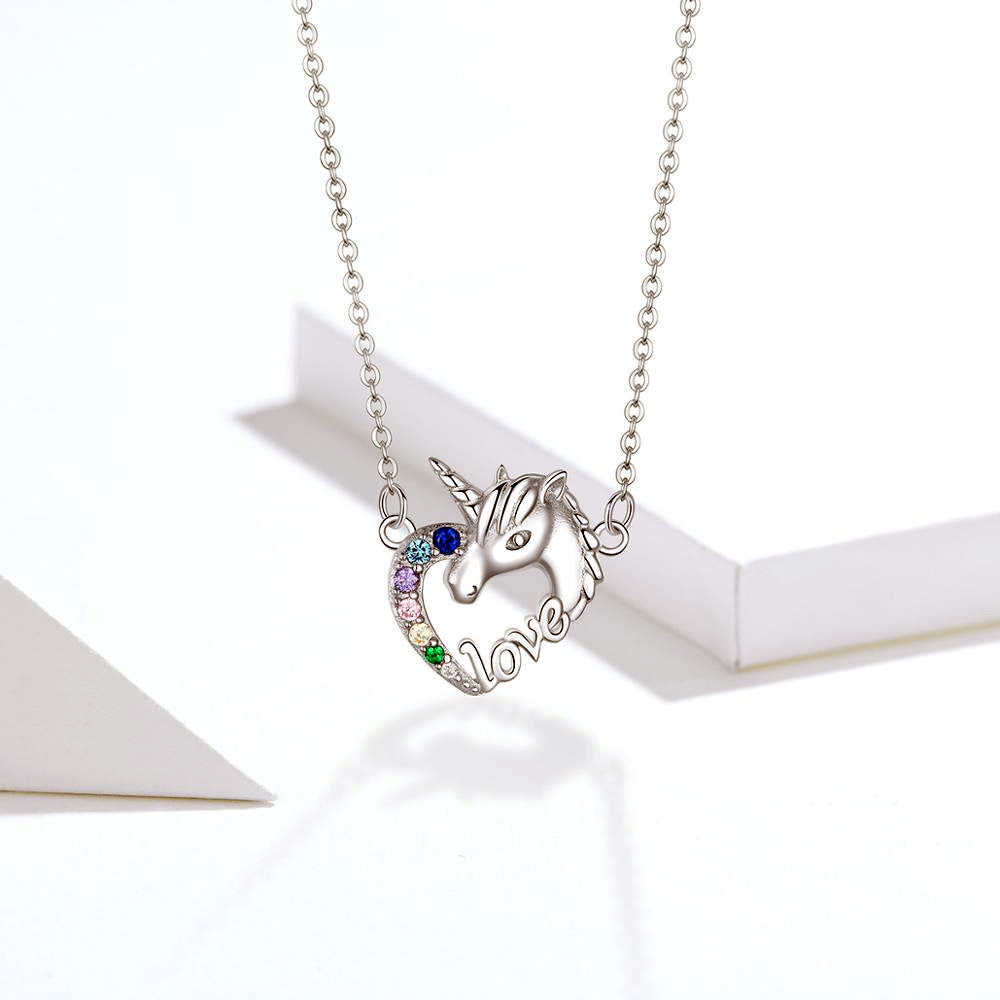 Sterling Silver Lucky Unicorn Earrings + Necklace