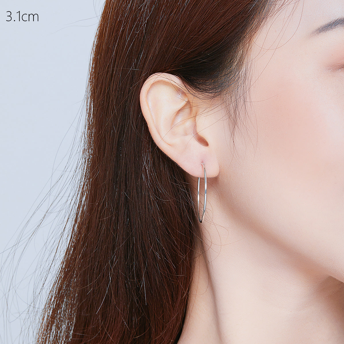 Sterling Silver Big Circle Huggie Hypoallergenic Earrings