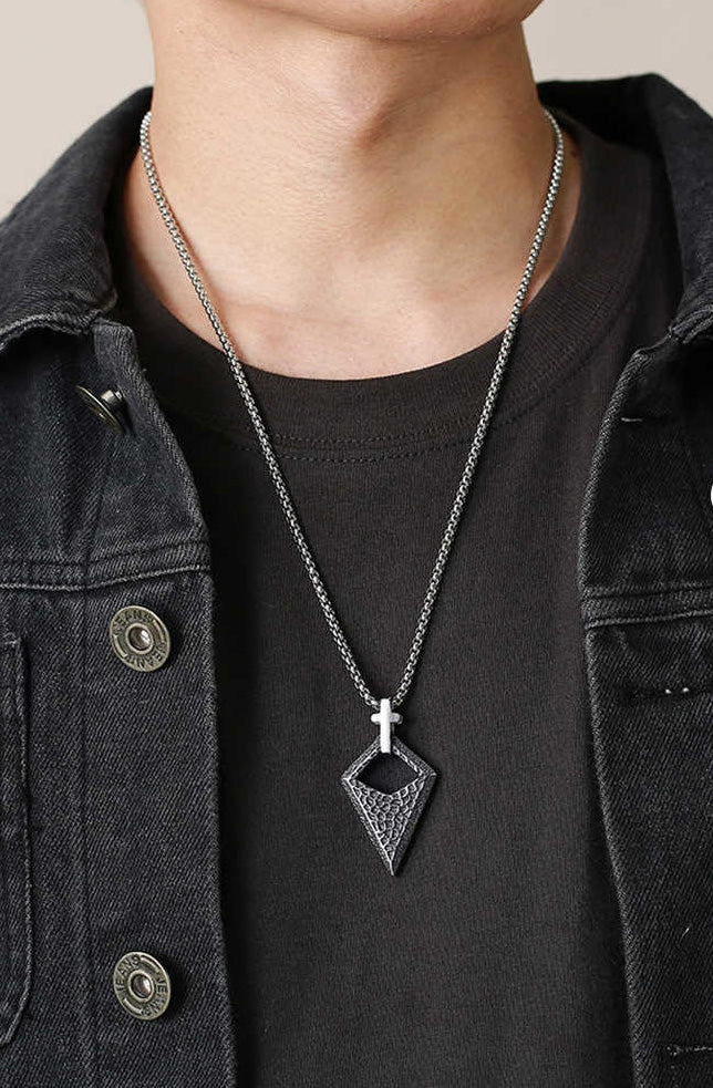Stainless Steel Arrowhead Cross Necklace