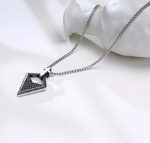 Stainless Steel Arrowhead Cross Necklace