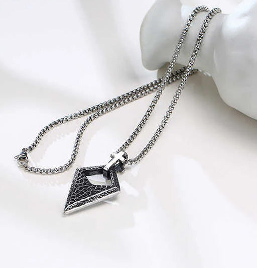 Stainless Steel Arrowhead Cross Necklace