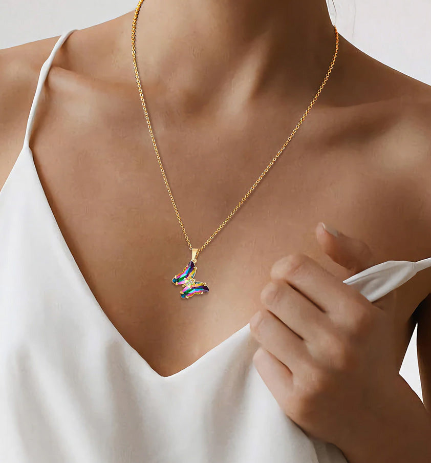 Stainless Steel Holy Butterfly Adjustable Necklace