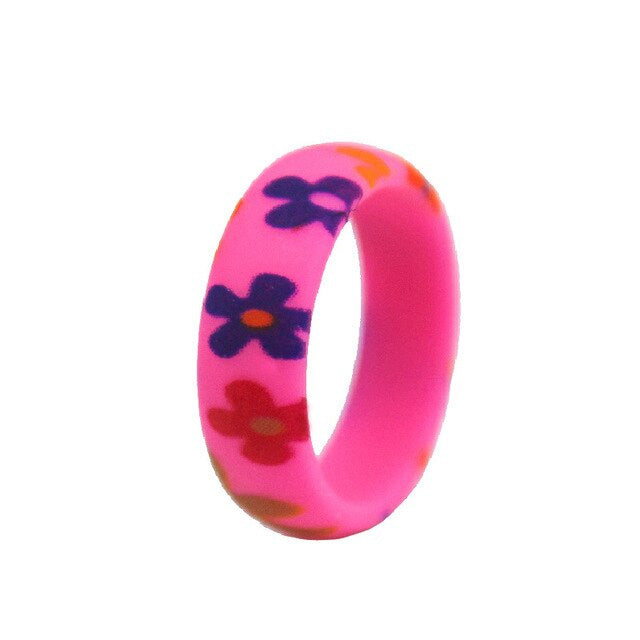 Silicone Colourful Floral Ring