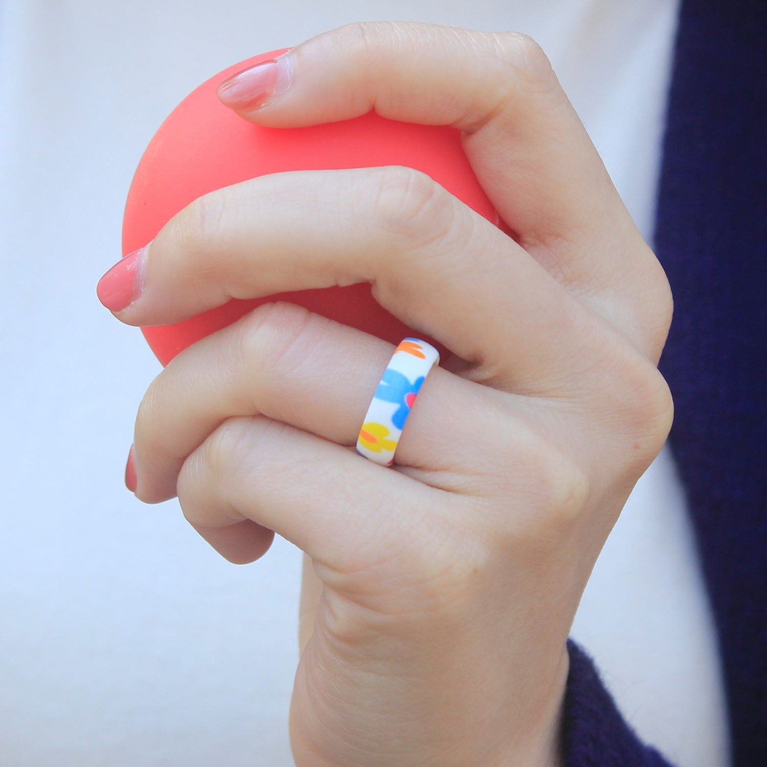 Silicone Colourful Floral Ring