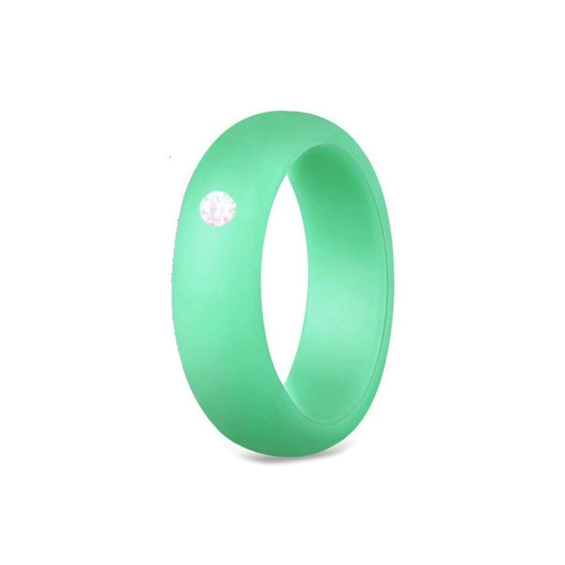 Silicone Cubic Zirconia Ring