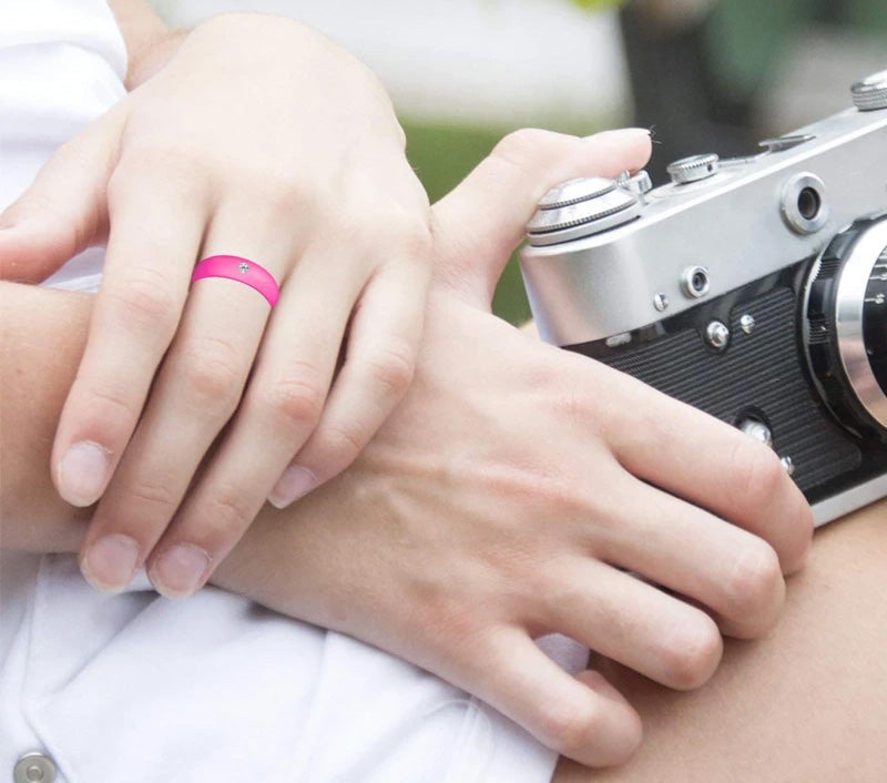 Silicone Cubic Zirconia Ring