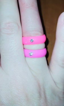 Silicone Cubic Zirconia Ring