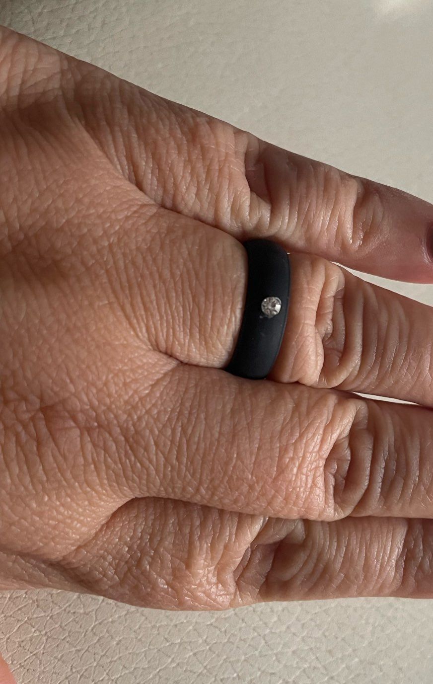 Silicone Cubic Zirconia Ring