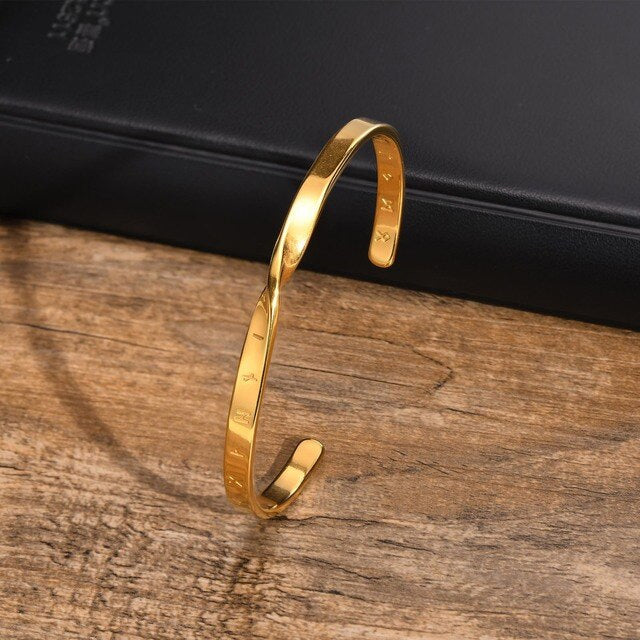 Stainless Steel Viking Centre Twisted Cuff