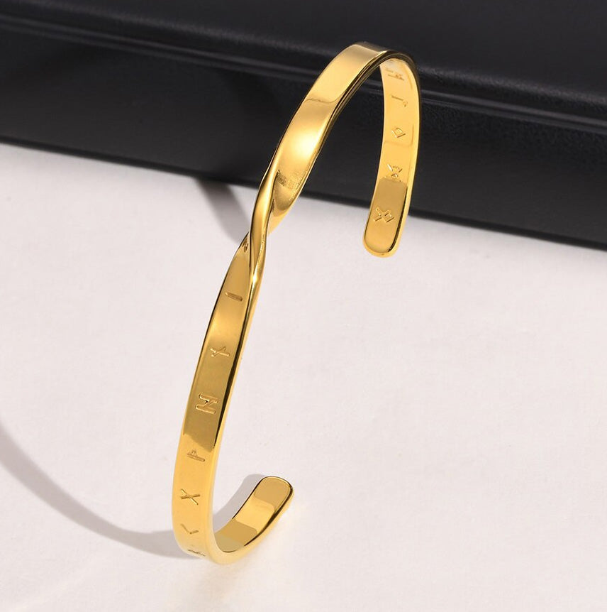 Stainless Steel Viking Centre Twisted Cuff