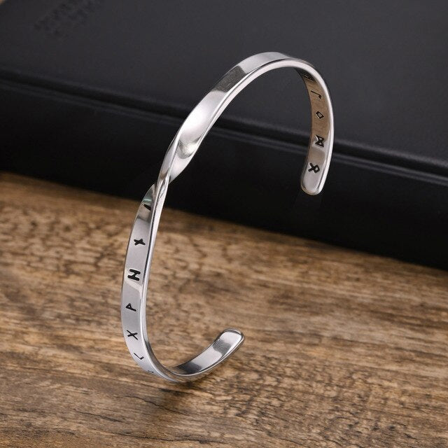 Stainless Steel Viking Centre Twisted Cuff
