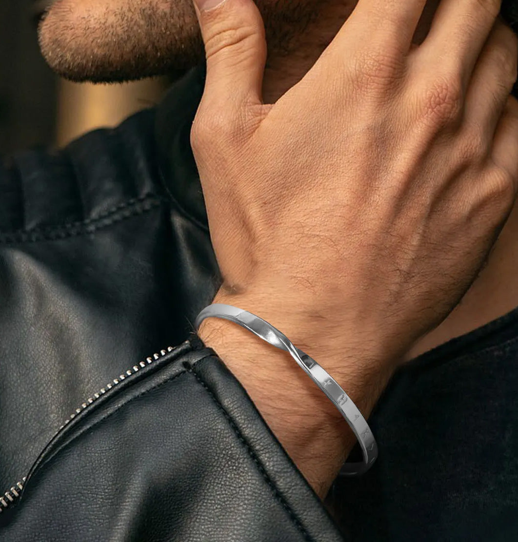 Stainless Steel Viking Centre Twisted Cuff