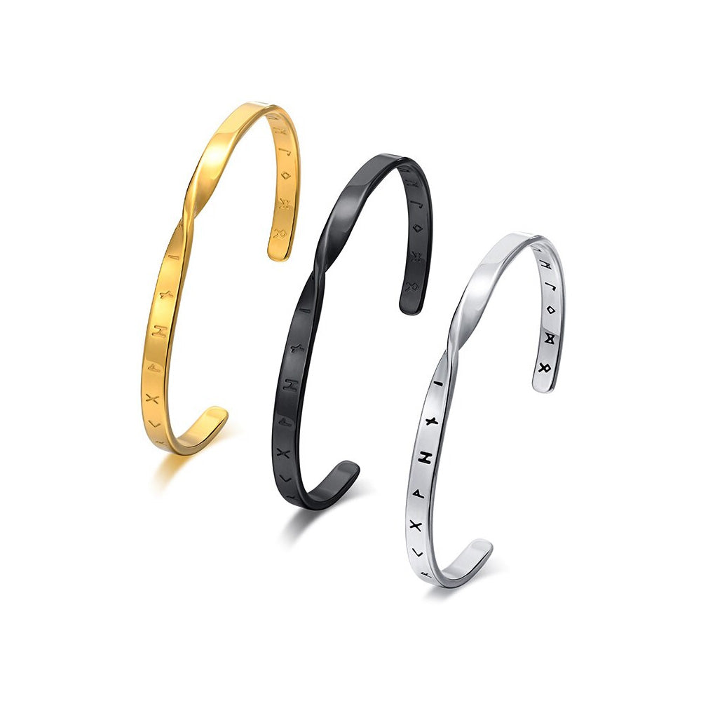 Stainless Steel Viking Centre Twisted Cuff
