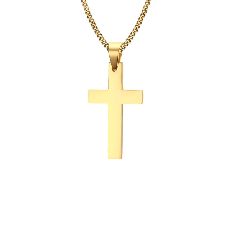 Stainless Steel 20mm x 35mm Jesus Cross Necklace