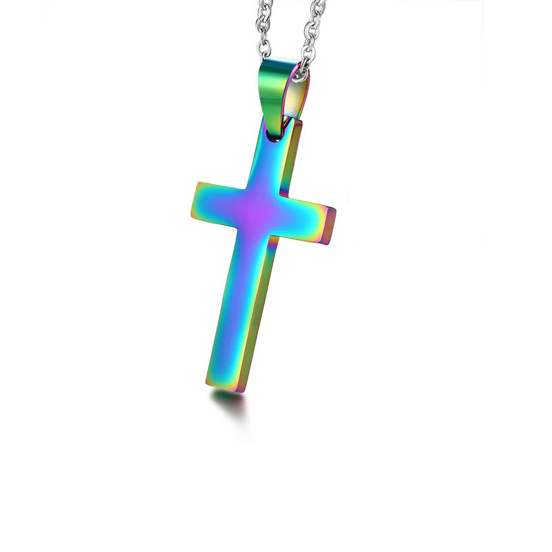 Stainless Steel 20mm x 35mm Jesus Cross Necklace