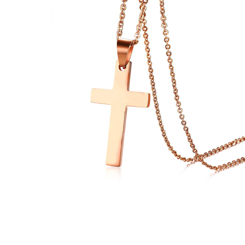 Stainless Steel 20mm x 35mm Jesus Cross Necklace