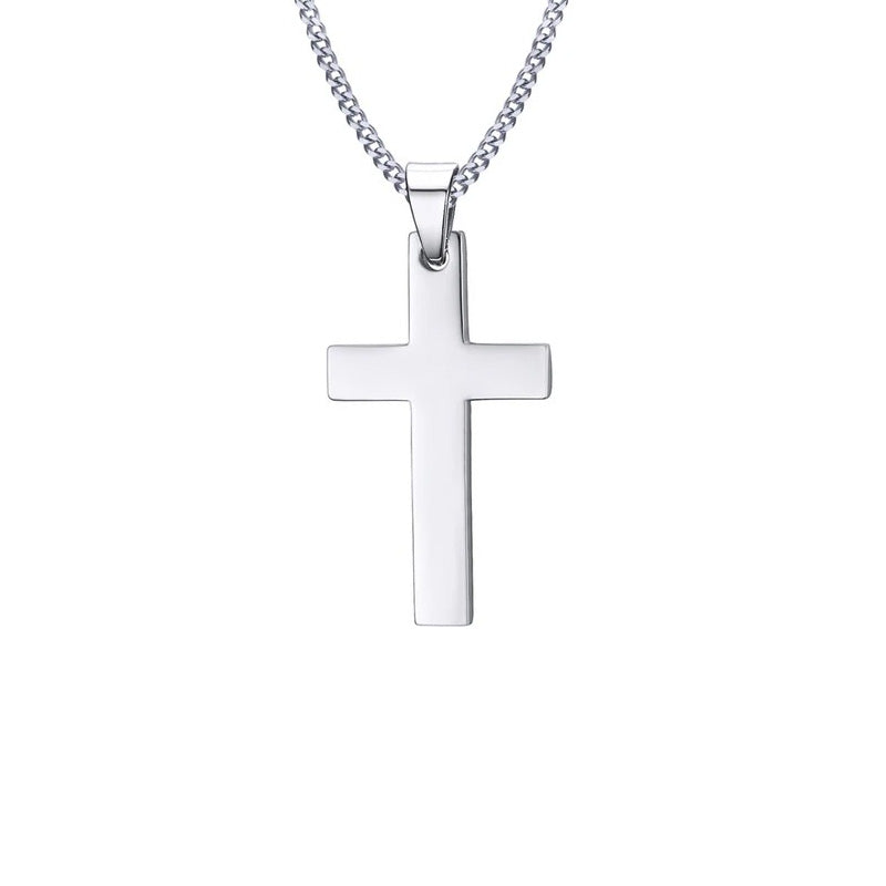 Stainless Steel 20mm x 35mm Jesus Cross Necklace