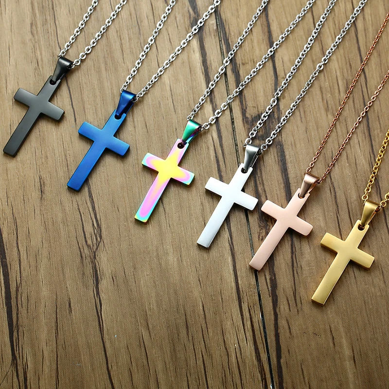 Stainless Steel 20mm x 35mm Jesus Cross Necklace