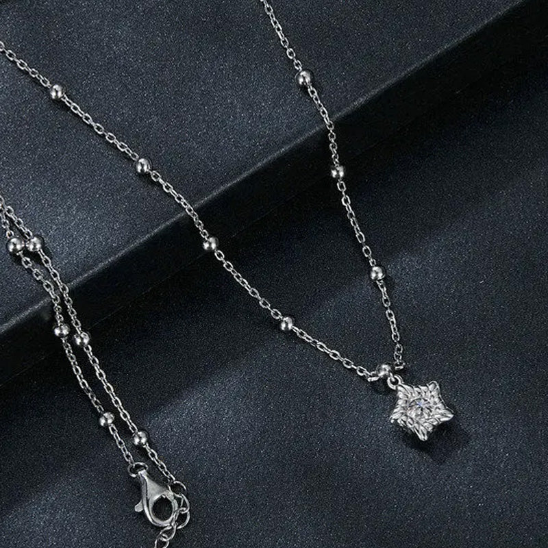 Sterling Silver 0.5ct Moissanite Radiant Star Hypoallergenic Necklace