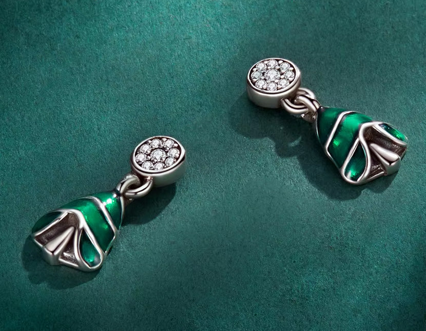 Sterling Silver Fine Christmas Tree Hypoallergenic Stud Earrings