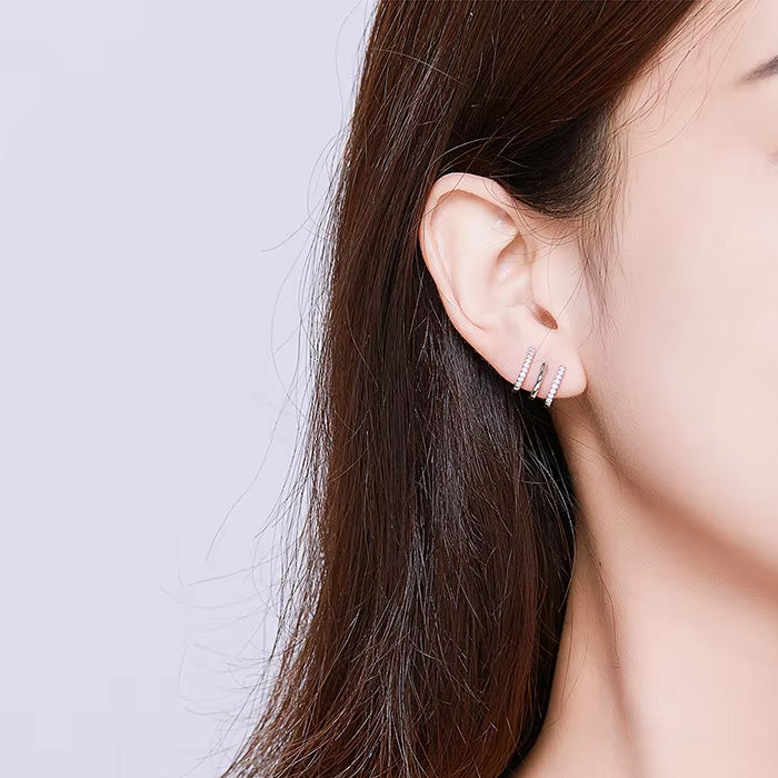 Sterling Silver Exquisite Fork Hypoallergenic Stud Earrings