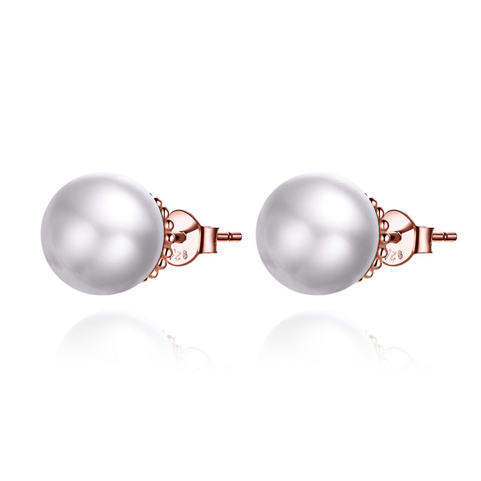 Sterling Silver 12mm Pearl Hypoallergenic Stud Earrings