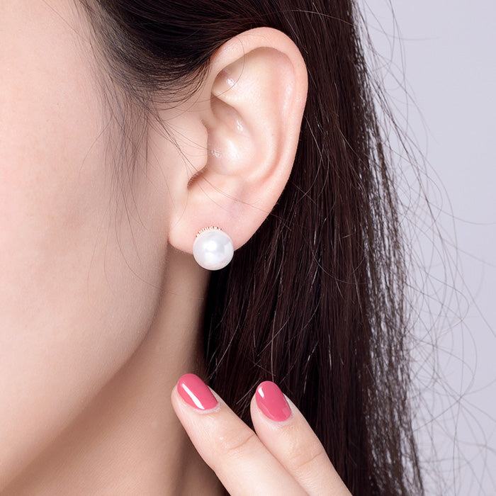 Sterling Silver 12mm Pearl Hypoallergenic Stud Earrings