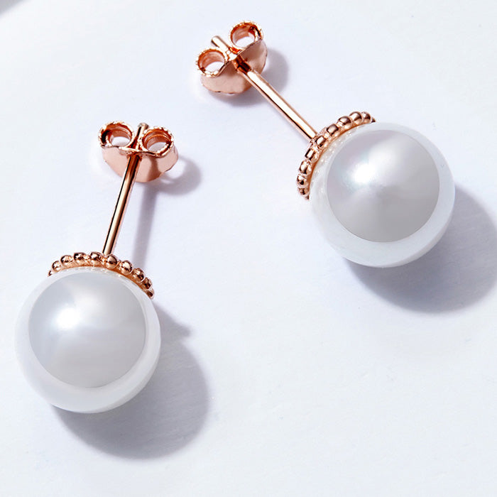 Sterling Silver 12mm Pearl Hypoallergenic Stud Earrings