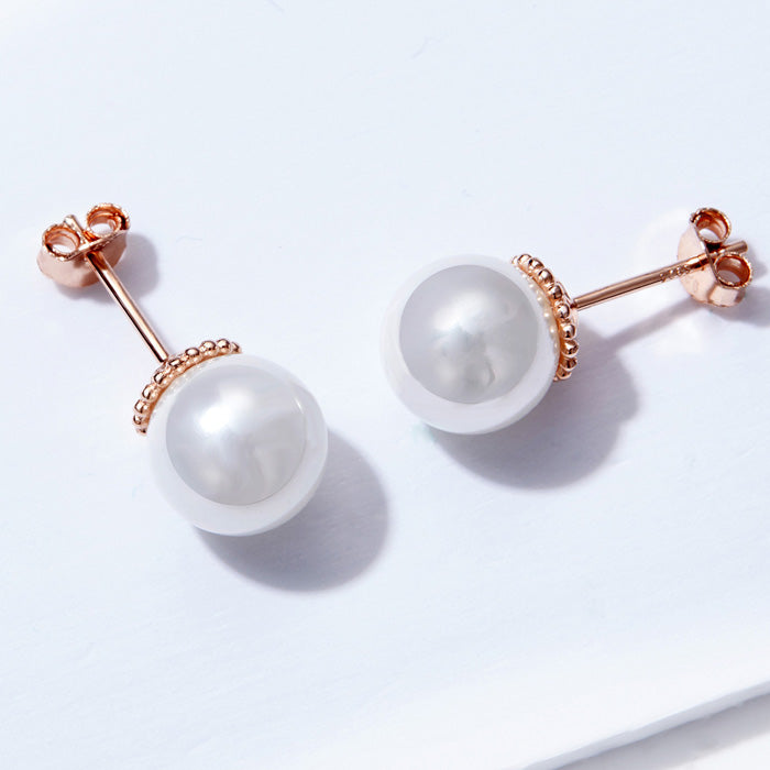 Sterling Silver 12mm Pearl Hypoallergenic Stud Earrings