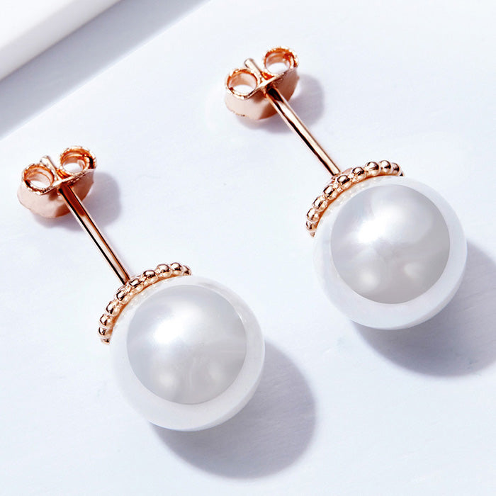 Sterling Silver 12mm Pearl Hypoallergenic Stud Earrings