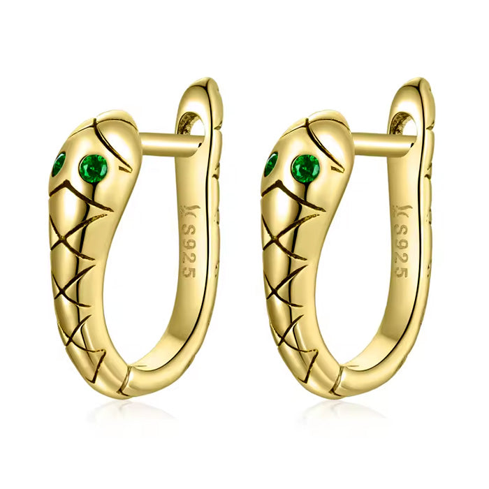 Sterling Silver Fine Snake Huggie Hypoallergenic Earrings