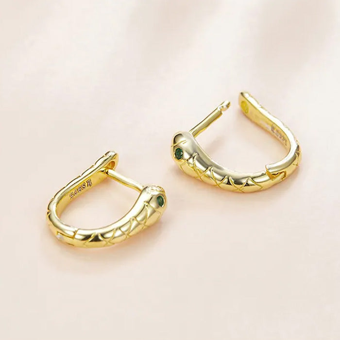 Sterling Silver Fine Snake Huggie Hypoallergenic Earrings