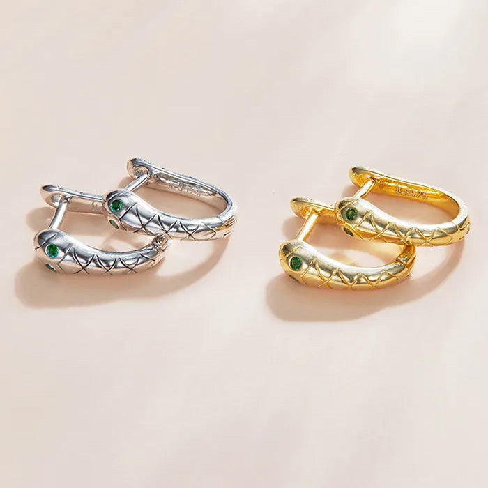Sterling Silver Fine Snake Huggie Hypoallergenic Earrings