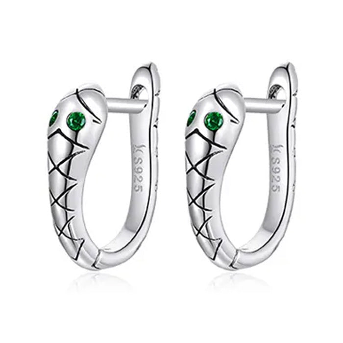 Sterling Silver Fine Snake Huggie Hypoallergenic Earrings