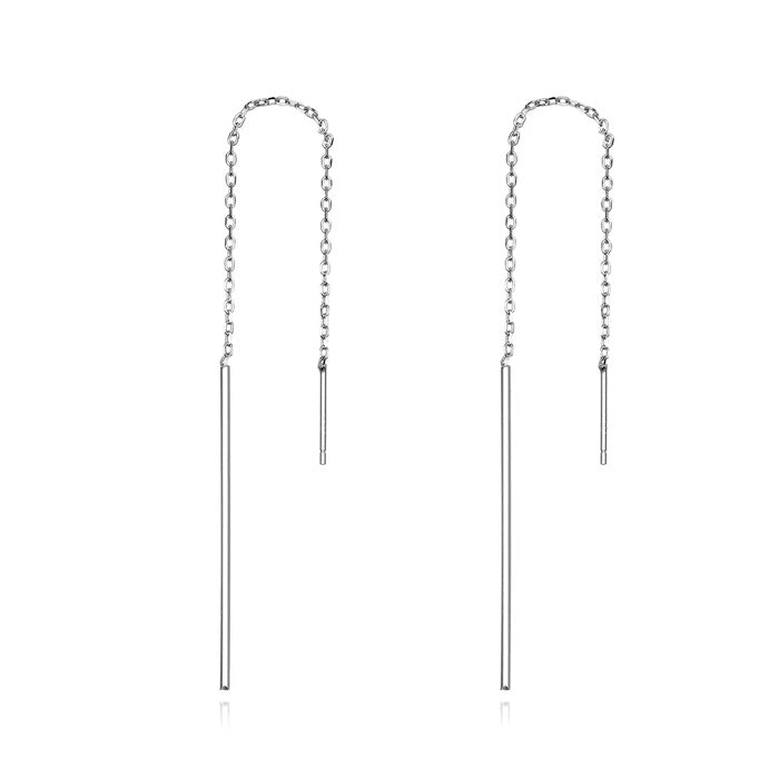 Sterling Silver Simple Line Threader Hypoallergenic Earrings
