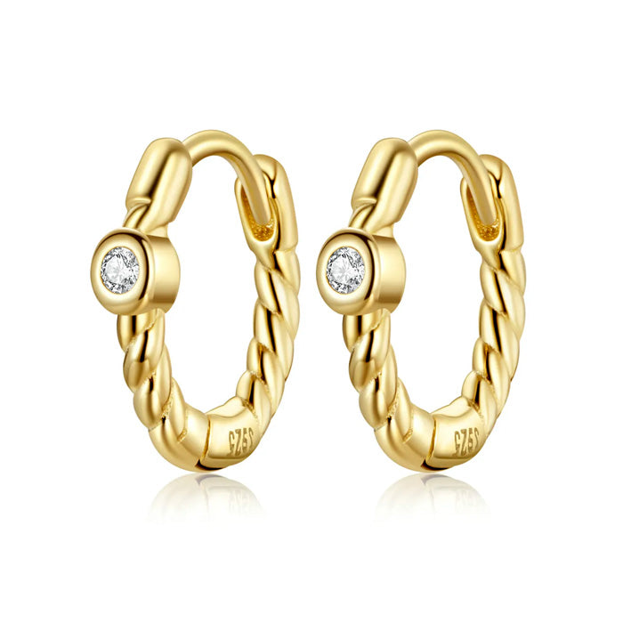 Sterling Silver French Style Huggie Hypoallergenic Earrings