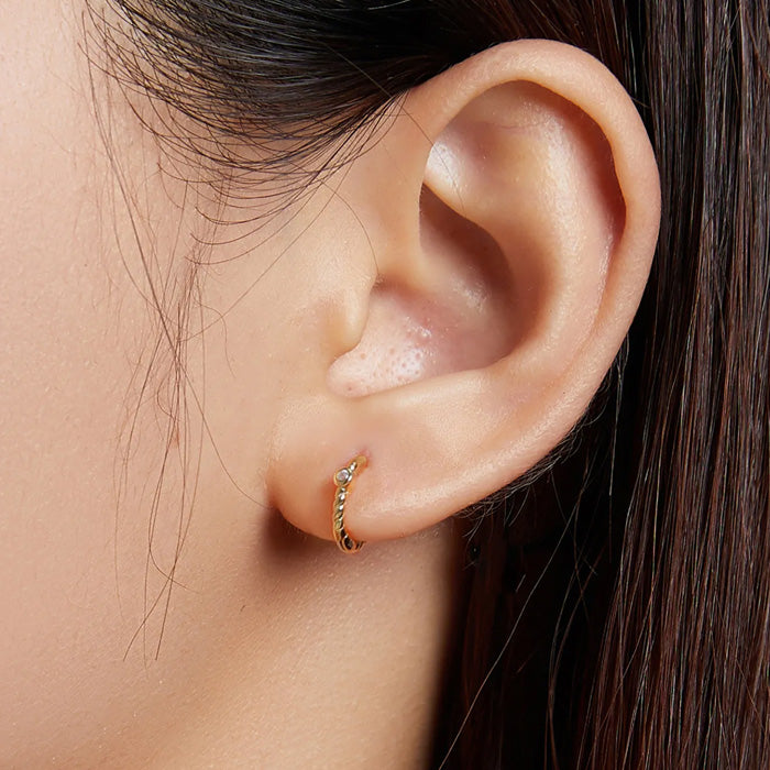 Sterling Silver French Style Huggie Hypoallergenic Earrings