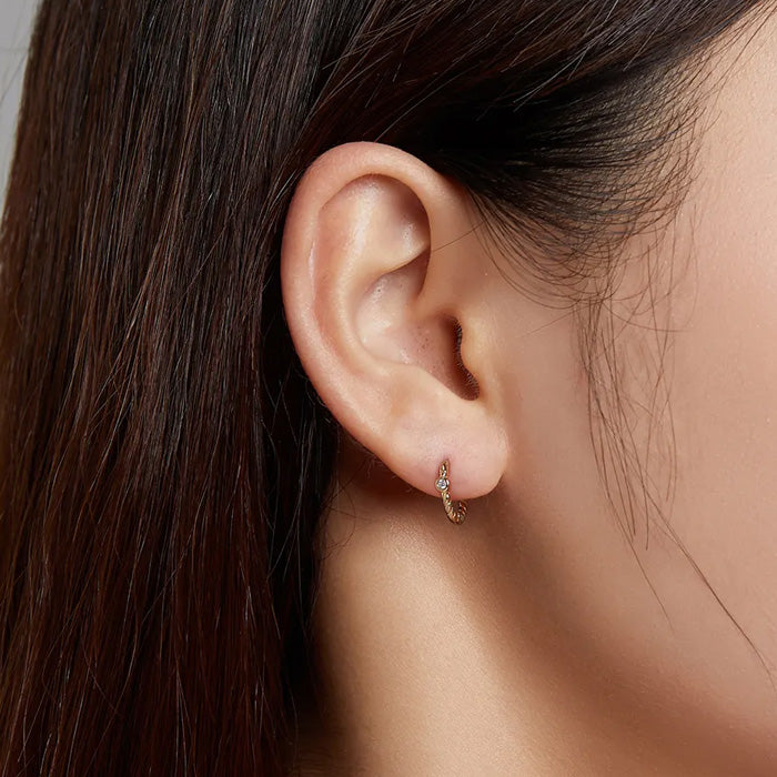 Sterling Silver French Style Huggie Hypoallergenic Earrings