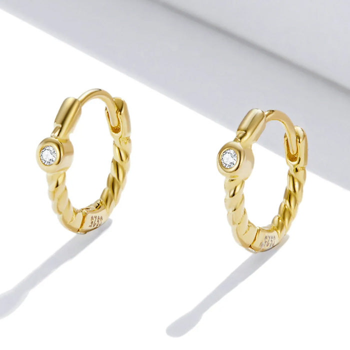 Sterling Silver French Style Huggie Hypoallergenic Earrings