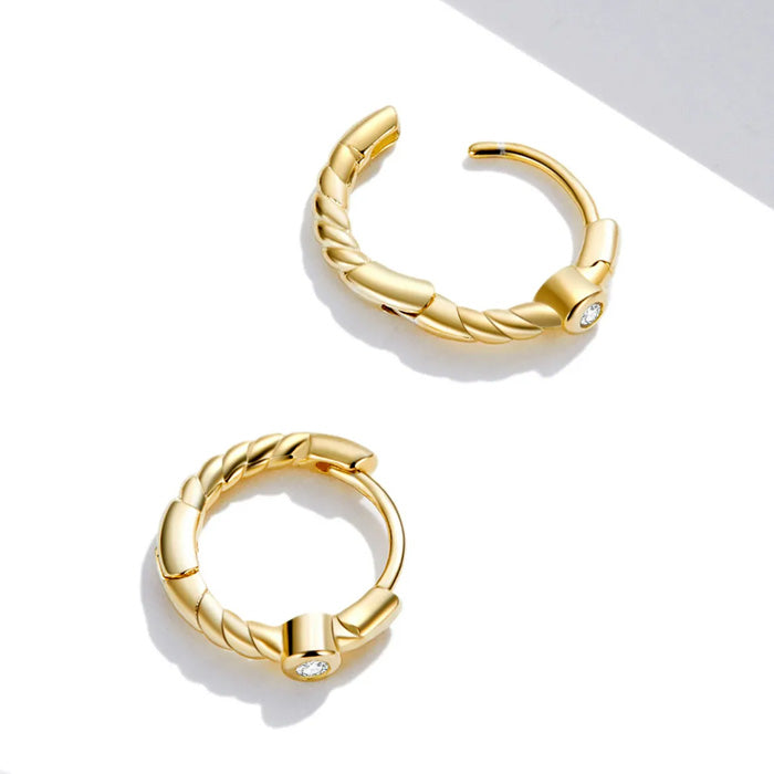 Sterling Silver French Style Huggie Hypoallergenic Earrings