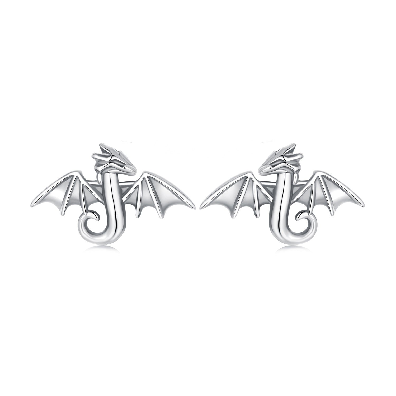 Sterling Silver Dragon Stud Hypoallergenic Earrings