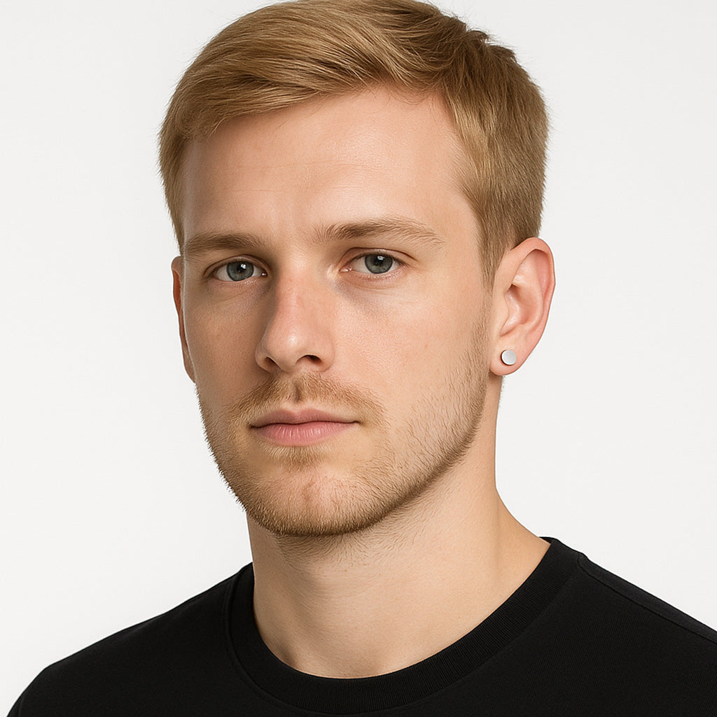 Stainless Steel Silver Screw Stud Earrings