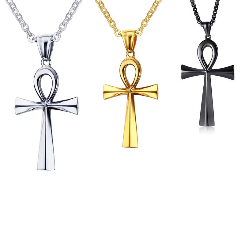 Stainless Steel Ankh Cross Necklace