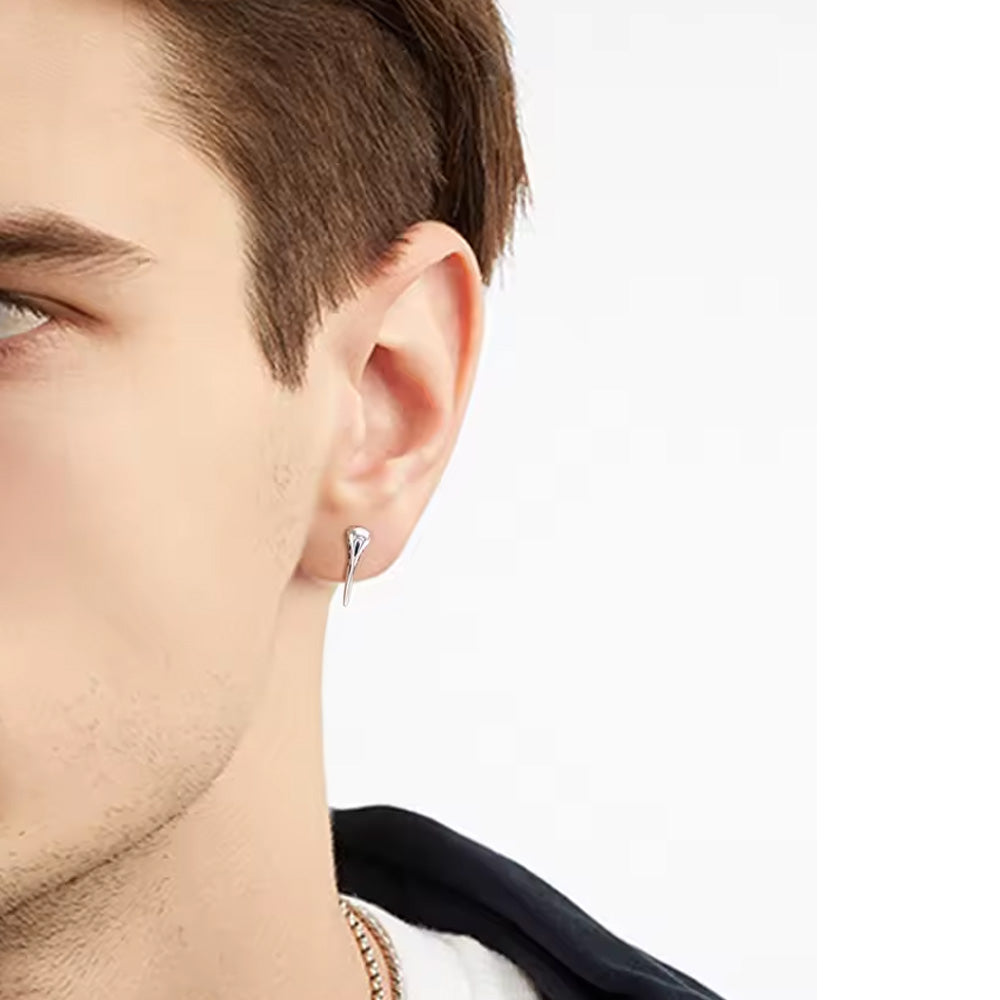 Stainless Steel Crow Skull Screw Stud Earrings