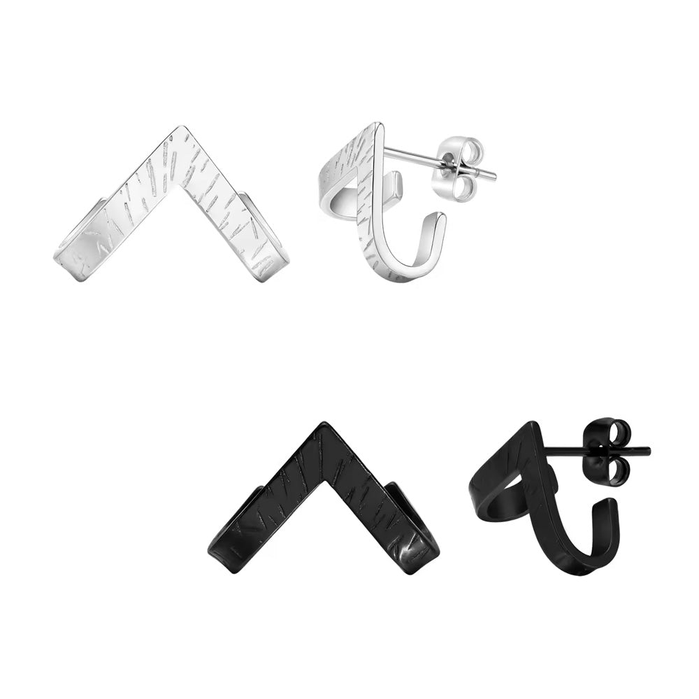 Stainless Steel Chevron Stud Earrings
