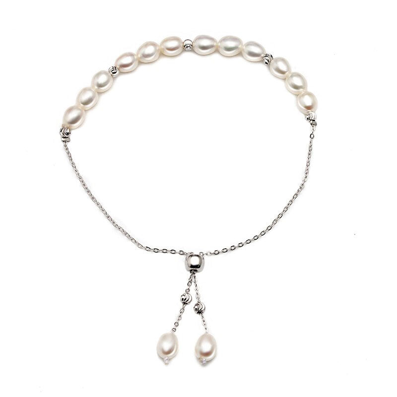 Sterling Silver Pearl Beads Hypoallergenic Bracelet - Various