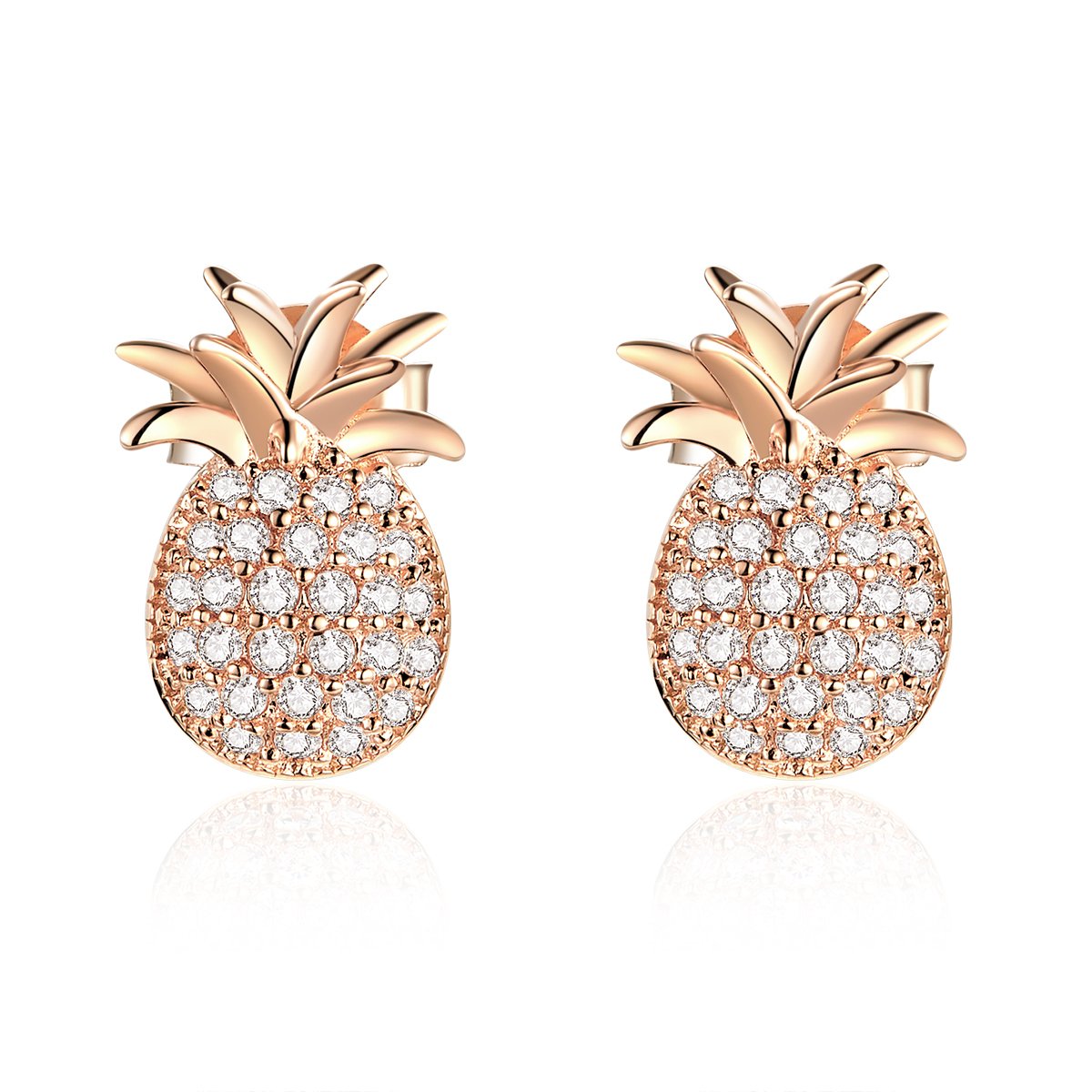 Sterling Silver Pineapple Stud Hypoallergenic Earrings