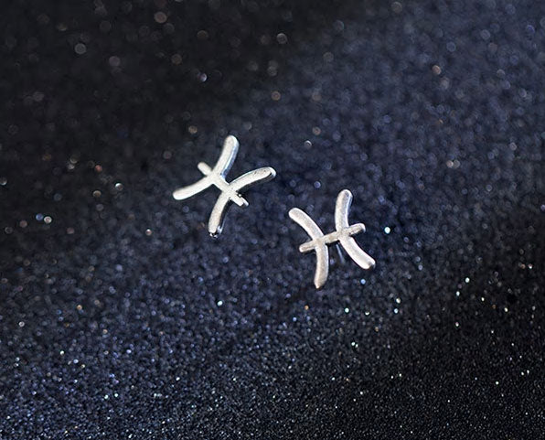 Sterling Silver 12 Signs Of The Zodiac Hypoallergenic Stud Earrings