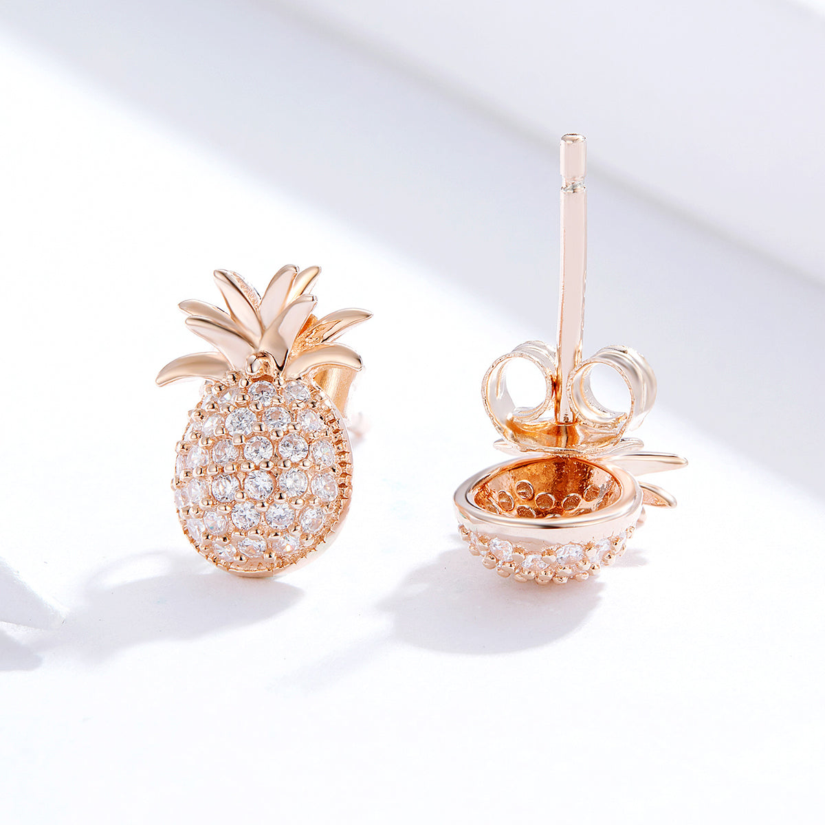 Sterling Silver Pineapple Stud Hypoallergenic Earrings